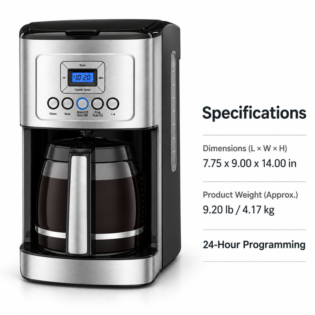 14-Cup Programmable Drip Coffee Maker with Glass Carafe