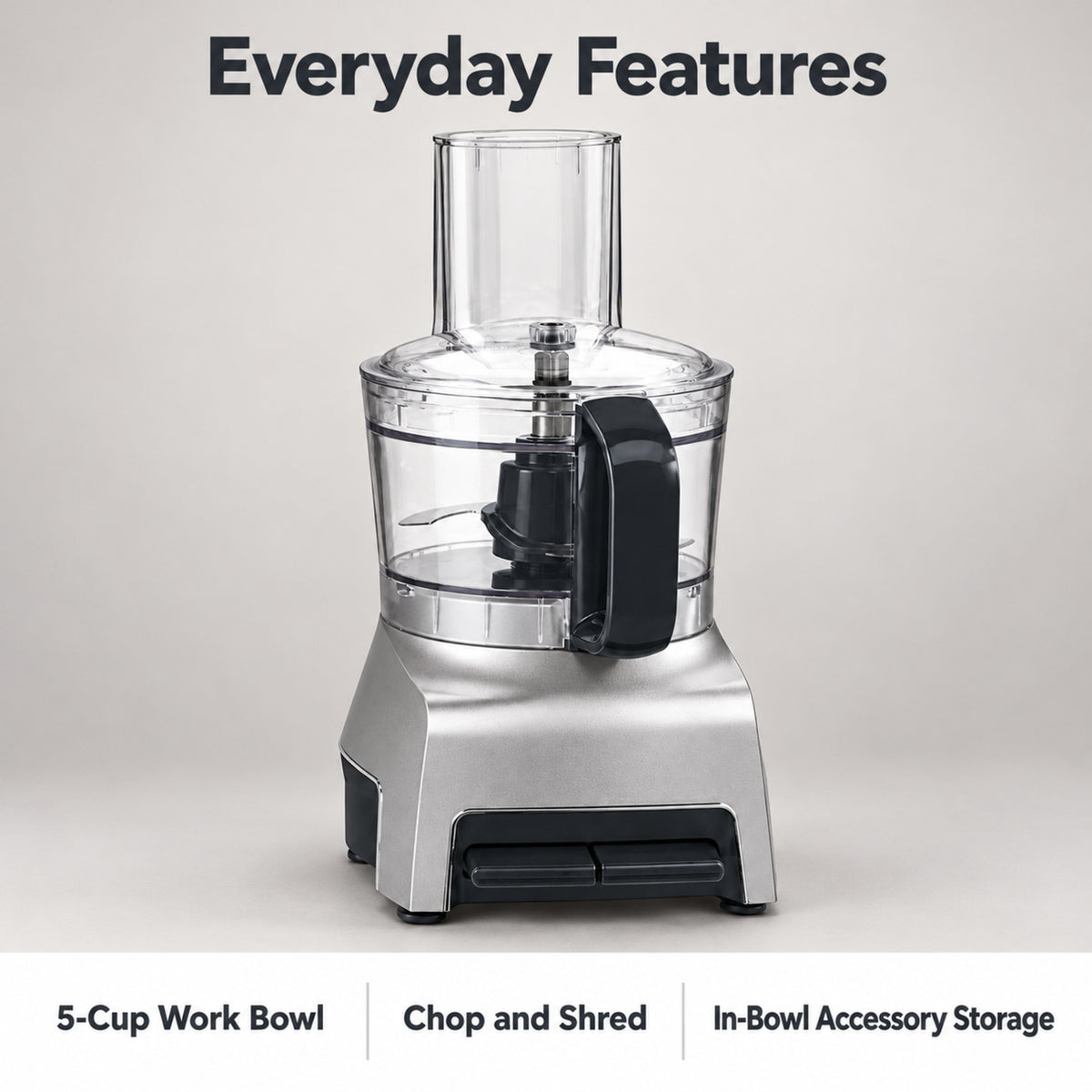 5-Cup Food Processor with Chopping Blade and Shredding Disc