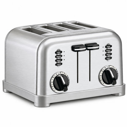 4-Slice Stainless Steel Toaster with Dual Controls