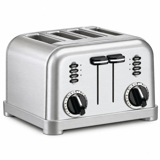 4-Slice Stainless Steel Toaster with Dual Controls