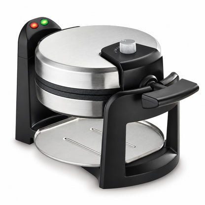 Round Flip Belgian Waffle Maker with Browning Control