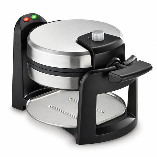Round Flip Belgian Waffle Maker with Browning Control