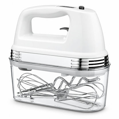 9-Speed Hand Mixer with Attachments and Storage Case, White